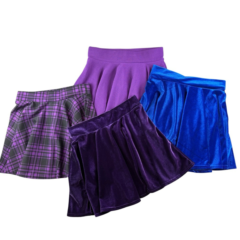 Urban Coco Bundle of 4 NWT Mini Circle Flare Swing Skirts Velvet & Plaid SMALL